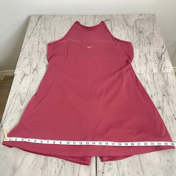 SET Active Sportbody XL Mauve Pink Racerback Flare Active Dress Built-In Shorts - Picture 12 of 13